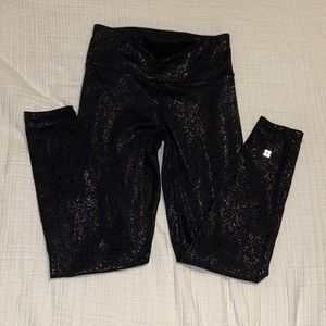 Sweaty Betty Metallic Cheetah print leggings 7/8